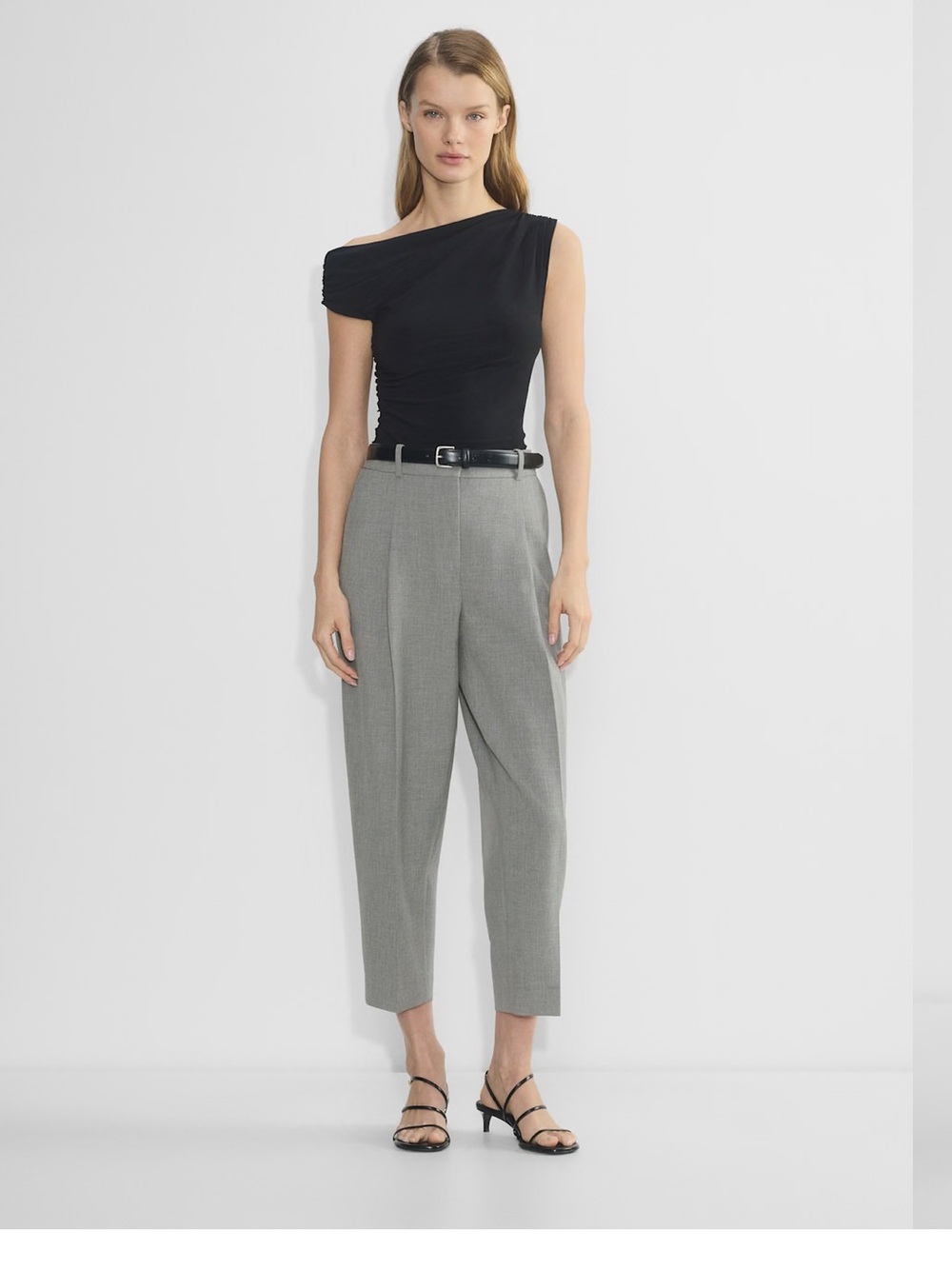 Aritzia Babaton Cropped Carrot Ankle Trousers in Light Gray - New Without Tags
